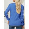 imageEVALESS Womens Tops Trendy Dressy Casual Long Sleeve Crewneck Basic T Shirts Solid Loose Textured Blouses OutfitsSky Blue