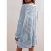 imageEVALESS Long Sleeve Shirts for Women Trendy Lightweight Crew Neck Striped Tee Shirt TopBlue and White