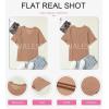 imageEVALESS Womens Summer Tops Oversized T Shirts Short Sleeve Blouses for Women Dressy Casual Work OutfitsBeige