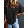 imageEVALESS Womens Summer Tops Oversized T Shirts Short Sleeve Blouses for Women Dressy Casual Work OutfitsBlack
