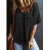 imageEVALESS Womens Summer Tops Oversized T Shirts Short Sleeve Blouses for Women Dressy Casual Work OutfitsBlack