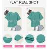 imageEVALESS Womens Summer Tops Oversized T Shirts Short Sleeve Blouses for Women Dressy Casual Work OutfitsBlue