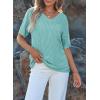 imageEVALESS Womens Summer Tops Oversized T Shirts Short Sleeve Blouses for Women Dressy Casual Work OutfitsBlue