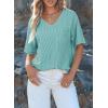 imageEVALESS Womens Summer Tops Oversized T Shirts Short Sleeve Blouses for Women Dressy Casual Work OutfitsBlue