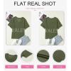 imageEVALESS Womens Summer Tops Oversized T Shirts Short Sleeve Blouses for Women Dressy Casual Work OutfitsGreen