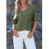 imageEVALESS Womens Summer Tops Oversized T Shirts Short Sleeve Blouses for Women Dressy Casual Work OutfitsGreen