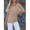 imageEVALESS Womens Summer Tops Oversized T Shirts Short Sleeve Blouses for Women Dressy Casual Work OutfitsKhaki