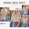 imageEVALESS Womens Summer Tops Oversized T Shirts Short Sleeve Blouses for Women Dressy Casual Work OutfitsKhaki
