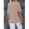 imageEVALESS Womens Summer Tops Oversized T Shirts Short Sleeve Blouses for Women Dressy Casual Work OutfitsKhaki