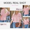 imageEVALESS Womens Summer Tops Oversized T Shirts Short Sleeve Blouses for Women Dressy Casual Work OutfitsPink