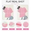 imageEVALESS Womens Summer Tops Oversized T Shirts Short Sleeve Blouses for Women Dressy Casual Work OutfitsPink