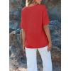 imageEVALESS Womens Summer Tops Oversized T Shirts Short Sleeve Blouses for Women Dressy Casual Work OutfitsRed