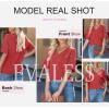 imageEVALESS Womens Summer Tops Oversized T Shirts Short Sleeve Blouses for Women Dressy Casual Work OutfitsRed