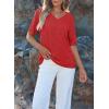 imageEVALESS Womens Summer Tops Oversized T Shirts Short Sleeve Blouses for Women Dressy Casual Work OutfitsRed