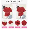 imageEVALESS Womens Summer Tops Oversized T Shirts Short Sleeve Blouses for Women Dressy Casual Work OutfitsRed