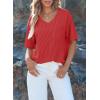 imageEVALESS Womens Summer Tops Oversized T Shirts Short Sleeve Blouses for Women Dressy Casual Work OutfitsRed