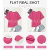 imageEVALESS Womens Summer Tops Oversized T Shirts Short Sleeve Blouses for Women Dressy Casual Work OutfitsRose Red