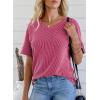imageEVALESS Womens Summer Tops Oversized T Shirts Short Sleeve Blouses for Women Dressy Casual Work OutfitsRose Red