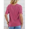 imageEVALESS Womens Summer Tops Oversized T Shirts Short Sleeve Blouses for Women Dressy Casual Work OutfitsRose Red
