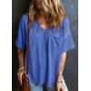 imageEVALESS Womens Summer Tops Oversized T Shirts Short Sleeve Blouses for Women Dressy Casual Work OutfitsRoyal Blue