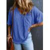 imageEVALESS Womens Summer Tops Oversized T Shirts Short Sleeve Blouses for Women Dressy Casual Work OutfitsRoyal Blue