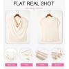imageEVALESS Shirts for Women Fashion 2025 Cowl Neck Tops for Women Dressy Casual Short Sleeve Clothes Summer OutfitsApricot