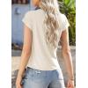 imageEVALESS Shirts for Women Fashion 2025 Cowl Neck Tops for Women Dressy Casual Short Sleeve Clothes Summer OutfitsApricot