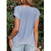 imageEVALESS Shirts for Women Fashion 2025 Cowl Neck Tops for Women Dressy Casual Short Sleeve Clothes Summer OutfitsBeau Blue