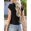 imageEVALESS Shirts for Women Fashion 2025 Cowl Neck Tops for Women Dressy Casual Short Sleeve Clothes Summer OutfitsBlack