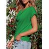 imageEVALESS Shirts for Women Fashion 2025 Cowl Neck Tops for Women Dressy Casual Short Sleeve Clothes Summer OutfitsBlackish Green