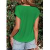 imageEVALESS Shirts for Women Fashion 2025 Cowl Neck Tops for Women Dressy Casual Short Sleeve Clothes Summer OutfitsBlackish Green