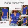 imageEVALESS Shirts for Women Fashion 2025 Cowl Neck Tops for Women Dressy Casual Short Sleeve Clothes Summer OutfitsBlue