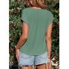 imageEVALESS Shirts for Women Fashion 2025 Cowl Neck Tops for Women Dressy Casual Short Sleeve Clothes Summer OutfitsGrass Green