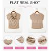 imageEVALESS Shirts for Women Fashion 2025 Cowl Neck Tops for Women Dressy Casual Short Sleeve Clothes Summer OutfitsKhaki