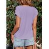 imageEVALESS Shirts for Women Fashion 2025 Cowl Neck Tops for Women Dressy Casual Short Sleeve Clothes Summer OutfitsOrchid Petal