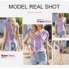 imageEVALESS Shirts for Women Fashion 2025 Cowl Neck Tops for Women Dressy Casual Short Sleeve Clothes Summer OutfitsOrchid Petal