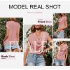 imageEVALESS Shirts for Women Fashion 2025 Cowl Neck Tops for Women Dressy Casual Short Sleeve Clothes Summer OutfitsPink