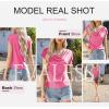 imageEVALESS Shirts for Women Fashion 2025 Cowl Neck Tops for Women Dressy Casual Short Sleeve Clothes Summer OutfitsRose Red