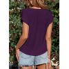 imageEVALESS Shirts for Women Fashion 2025 Cowl Neck Tops for Women Dressy Casual Short Sleeve Clothes Summer OutfitsTillandsia Purple