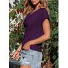 imageEVALESS Shirts for Women Fashion 2025 Cowl Neck Tops for Women Dressy Casual Short Sleeve Clothes Summer OutfitsTillandsia Purple