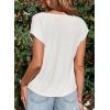 imageEVALESS Shirts for Women Fashion 2025 Cowl Neck Tops for Women Dressy Casual Short Sleeve Clothes Summer OutfitsWhite