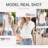 imageEVALESS Shirts for Women Fashion 2025 Cowl Neck Tops for Women Dressy Casual Short Sleeve Clothes Summer OutfitsWhite
