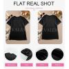imageEVALESS Womens Fashion Tops Crewneck Sexy Patchwork Lace Short Sleeve Tee Shirts Casual Knitted BlousesC Black