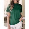 imageEVALESS Womens Fashion Tops Crewneck Sexy Patchwork Lace Short Sleeve Tee Shirts Casual Knitted BlousesC Blackish Green