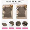 imageEVALESS Womens Fashion Tops Crewneck Sexy Patchwork Lace Short Sleeve Tee Shirts Casual Knitted BlousesC Brown