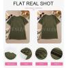 imageEVALESS Womens Fashion Tops Crewneck Sexy Patchwork Lace Short Sleeve Tee Shirts Casual Knitted BlousesC Green