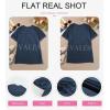 imageEVALESS Womens Fashion Tops Crewneck Sexy Patchwork Lace Short Sleeve Tee Shirts Casual Knitted BlousesC Navy Blue