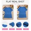 imageEVALESS Womens Fashion Tops Crewneck Sexy Patchwork Lace Short Sleeve Tee Shirts Casual Knitted BlousesE Blue