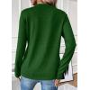 imageEVALESS Womens Long Sleeve Shirts Tops Trendy Dressy Casual Pleated Crewneck Knit Solid Loose Blouses OutfitsBlackish Green