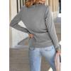 imageEVALESS Womens Long Sleeve Shirts Tops Trendy Dressy Casual Pleated Crewneck Knit Solid Loose Blouses OutfitsLight Grey